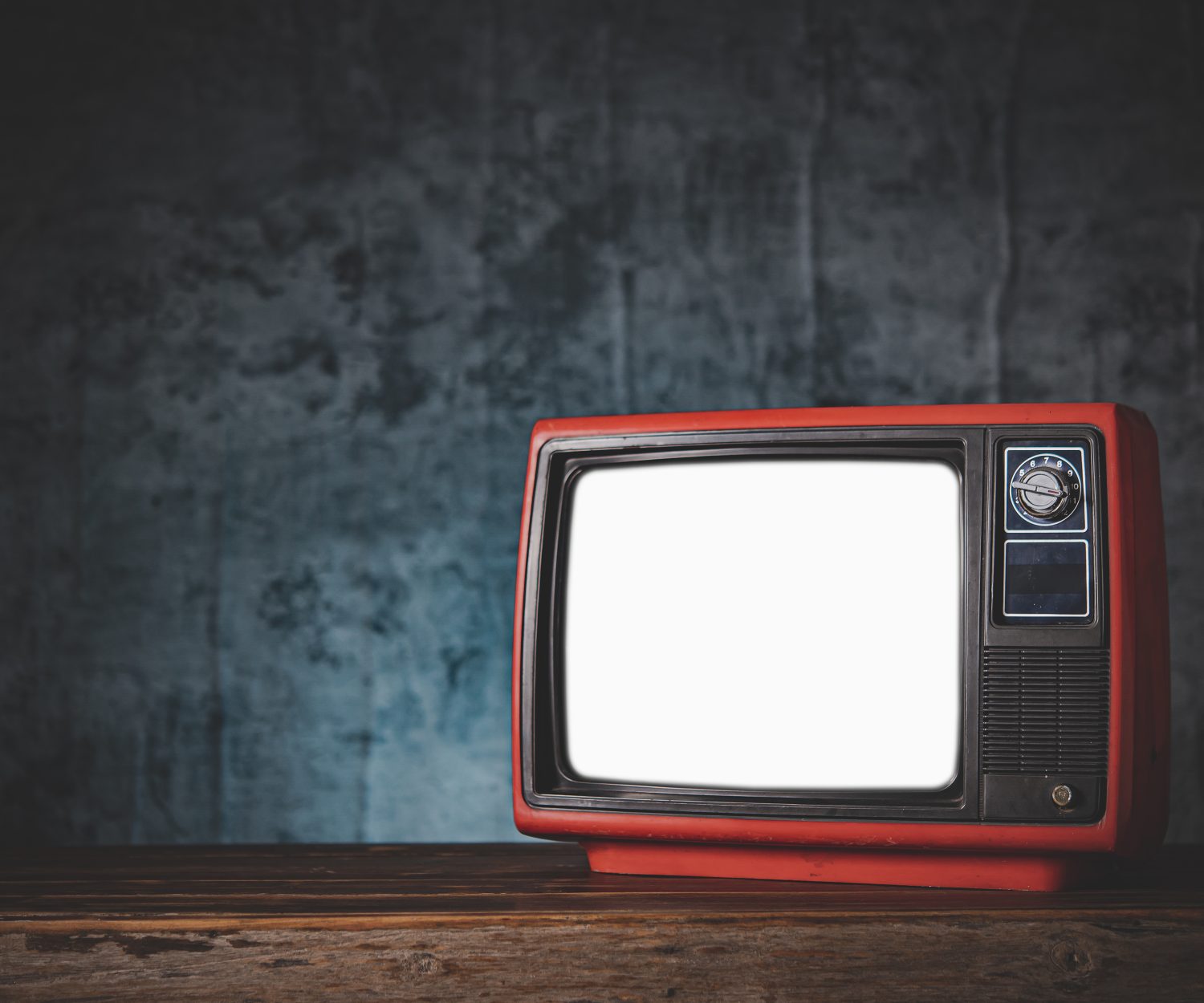 still life with Retro old red TV.